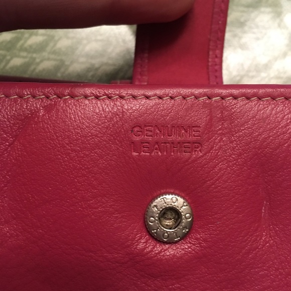Pink Genuine Leather Wallet - Picture 2 of 4